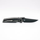 Chaves Knives x Jake McCoy Disciple Street Black Satin PVD pocket clip side showing frame lock and black satin pvd titanium handle