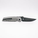 Chaves Knives x Jake McCoy Disciple Street Bright SW DLC pocket clip side showing frame lock and bright stonewash titanium handle