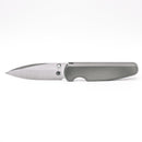 Chaves Knives x Brad Blount Phase 229 Belt Satin front view – 3.75" Belt Satin M390 drop point titanium integral folding knife