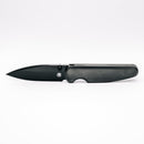 Chaves Knives x Brad Blount Phase 229 Black Satin PVD front view – 3.75" Black Satin PVD M390 drop point titanium integral folding knife