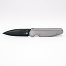 Chaves Knives x Brad Blount Phase 229 Bright SW DLC front view – 3.75" DLC M390 drop point titanium integral folding knife
