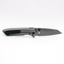 Chaves Knives x Brad Blount Arrestor 229 Gray PVD pocket clip side showing frame lock and gray pvd titanium handle