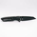 Chaves Knives x Brad Blount Arrestor 229 Black Satin PVD pocket clip side showing frame lock and black satin pvd titanium handle