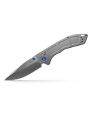 Benchmade 748 NARROWS Folding Knife 3.43" Satin M390 Titanium Anodized Blue Hardware