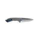 Benchmade 748 NARROWS Folding Knife 3.43" Satin M390 Titanium Anodized Blue Hardware