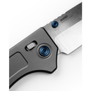 Benchmade 748 NARROWS Folding Knife 3.43" Satin M390 Titanium Anodized Blue Hardware