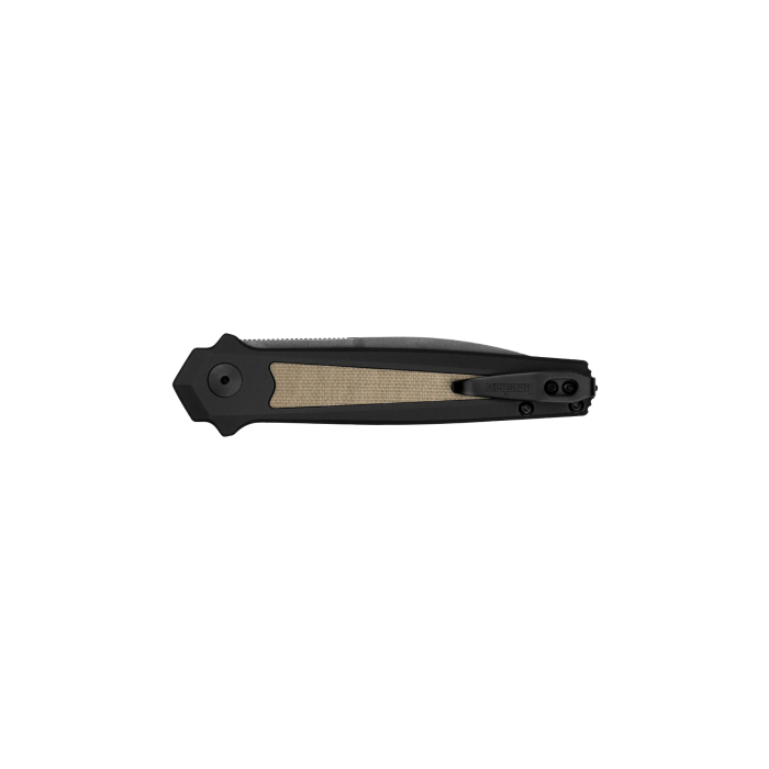 Kershaw Launch 15 Automatic Knife 3.5" Stonewash Magnacut Black Aluminum Canvas Micarta