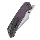 Kansept Fenrir 3.48" Damascus Blackwash Titanium + Purple Micarta K1034Z2