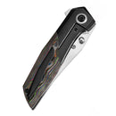 Kansept Deadite 3.52" Satin S35VN Black Stonewashed Titanium+Black/Blue Rose Pattern Carbon Fiber Black and Blue K1081A3