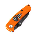 Kansept Little Main Street T2015AW – 2.26" 154CM Blade, Orange G10 Handle with Skull Print, Dirk Pinkerton Design