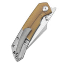 Kansept Fenrir K1034P1 – 3.48″ CPM‑S35VN Harpoon-Flipper, Titanium with Amber Ultem Inlay