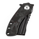 Kansept Mini Korvid 1.45" Blackwash CPM S35VN Black and Red Carbon Fiber K3030A12