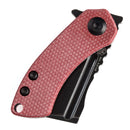 Kansept Mini Korvid 1.45" Black Stonewashed 154CM Red Canvas Micarta Handle T3030M2
