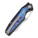 Kansept Tuckamore 3.54" Damascus Blackwash Titanium + Timascus Black Purple K1052A6