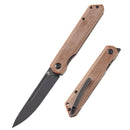 Kansept Prickle T1012A5 – 3.53" Black TiCN-Coated 154CM Drop Point Blade, Brown Micarta Handle, Liner Lock – Designed by Max Tkachuk