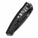 Kansept Thumb Stub Raven K2109A1 – 3.13" CPM 20CV Stonewashed Blade, Blackwash Titanium & Black/White Nebula Carbon Fiber, Frame Lock