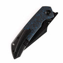 Kansept Fenrir 3.48" CPM-S35VN Black Stonewashed Titanium + Rose Pattern Carbon Fiber Blue Black K1034A11