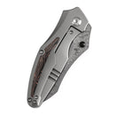 Kansept Baba Yaga 3.06" Damascus Bead Blasted Titanium + Copper Carbon Fiber Inlay Yellow, Blue K1074C2