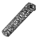 Kansept Foosa K2020T1 – 3.06" Damascus Tanto Blade, Black & White Carbon Fiber Handle, Slip Joint – Designed by Rolf Helbig