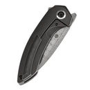 Kansept ODD 21 3.08" Damascus lackwash Titanium with Bronze Anodized Holes Black K1077A3