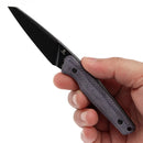 Tenable Parr Outdoor Fixed Blade Knife – 3.12" Reverse Tanto 14C28N Blade, Purple Micarta Handle, Kydex Sheath – G011B1
