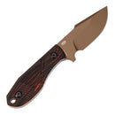 Tenable Tiny Dancer G014A2 – 3.17" Rose Gold Coated D2 Drop Point Blade, Black & Red G-mascus Handle, Fixed Blade EDC Knife