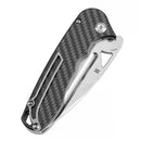 Tenable Bömbur T1054A3 – 3.53" Stonewashed D2 Blade, Twill Carbon Fiber Handle with Liner Lock