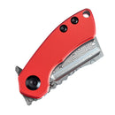 Kansept Mini Korvid 1.45" Damascus with Red Anodized Aluminum Handles - T3030P2