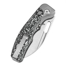 Kansept Knives Vivid 3.04'' Satin CPM S35VN Stonewashed Titanium with Black &amp; White Carbon Fiber K1094V3