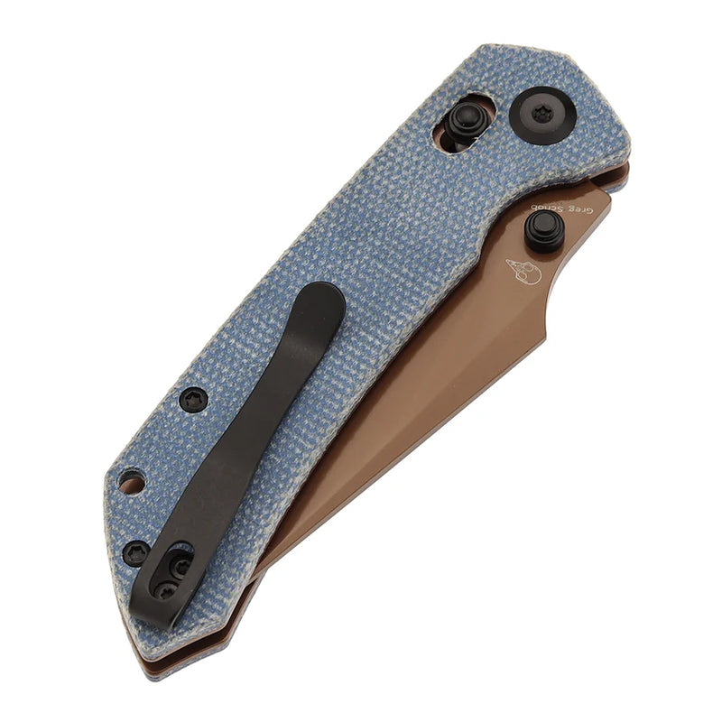 Tenable Fenrir T1034V6 – Blue Micarta, 3.48" Rose Gold Nitro-V Blade, Sparrow Knife Co. Design
