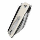 Tenable Rafe L T1048A4 – 3.19" Satin 14C28N Blade, Ivory White & Black G10 Handle with Liner Lock