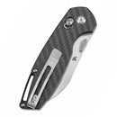 Tenable Model 6 T1022V1 – 3.1" Satin 14C28N Blade, Twill Carbon Fiber Handle with Crossbar Lock