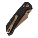 Tenable Fenrir T1034V8 – Black G10 Frag Pattern, 3.48" Rose Gold Nitro-V Blade, Sparrow Knife Co. Design