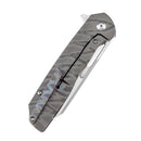 Kansept Shard K1006A15 – 3.48" Satin CPM-S35VN Reverse Tanto Blade, Tiger Stripe Flamed Titanium Handle, Frame Lock – Designed by Kim Ning