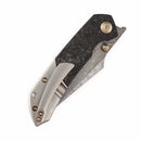Kansept Fenrir 3.48" Damascus Beadblasted Titanium+ Shred Carbon Fiber Black K1034B1