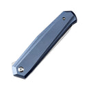 Kansept Integra K1042A3 – 3.63" Stonewashed M390 Drop Point Blade, Blue Anodized Titanium Handle, Frame Lock – Designed by JK Knives