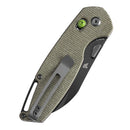 Tenable Model 6 T1022V2 – 3.1" Blackwash 14C28N Blade, Green Micarta Handle with Crossbar Lock
