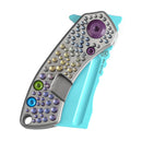 Kansept Mini Korvid 1.45" Light Blue Coating CPM S35VN Gradient Titanium Handle With Dimples K3030A10