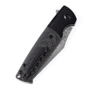 Kansept Shikari K2027D1 3" Damascus Blade Black Stonewashed Titanium + Twill Carbon Fiber Handles