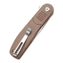 Tenable Einar T2072A5 – 3.13" Stonewashed Nitro-V Drop Point Blade, Brown Micarta Handle