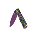 QSP Ferret Mardi Gras Exclusive 3in Nitro V Purple Blade G10 Handles