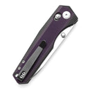 Tenable Beaver T1105V1 – 3.44" Stonewashed Nitro-V Drop Point Blade, Purple and Black G10 Handle with Crossbar Lock