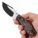 Kansept Tiny Dancer K014A3 – 3.17" CPM S35VN CNC-Milled Blade, Copper Carbon Fiber Handle, Fixed Blade by JB Stout