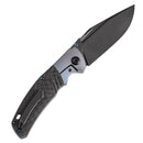 Kansept Hinterland 3.58" CPM S35VN Blue Anodized Titanium + Twill Carbon Fiber Inlay Blue Black K1057A1