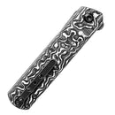 Kansept Foosa K2020T1 – 3.06" Damascus Tanto Blade, Black & White Carbon Fiber Handle, Slip Joint – Designed by Rolf Helbig