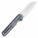 Kansept Bulldozer 3.56" CPM-20CV Titanium with Lightning Strike Finish Blue K1028A5