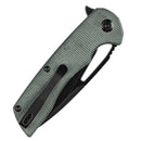 Kansept Kryo 3.58" Black Stonewashed 12C28N Green Micarta Green Black T1001M2