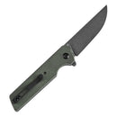 Tenable Anomaly T2038A2 – 3.14" Blackwash Nitro-V Drop Point Blade, Green Micarta Handle with Liner Lock