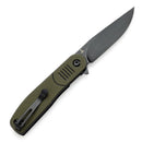 Tenable Einar Folding Knife 3.13" Blackwash Nitro-V Blade, Olive Green & Black G10 Handle - T2072A1