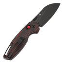 Tenable Model 6 T1022V7 – 3.1" Blackwash 14C28N Sheepsfoot Blade, Red & Black G-mascus Handle, Crossbar Lock – Designed by Nick Swan
